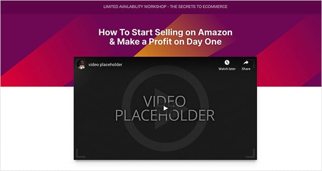 Video landing page template 2