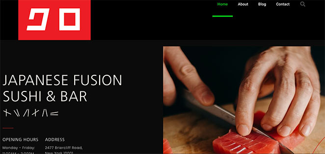 Homepage made with elementor theme builder