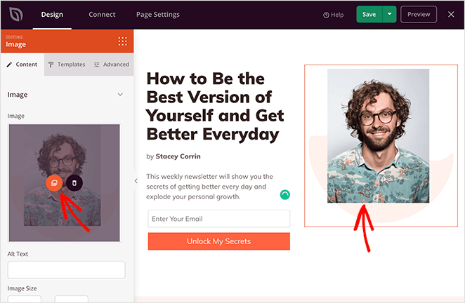 Change your landing page images