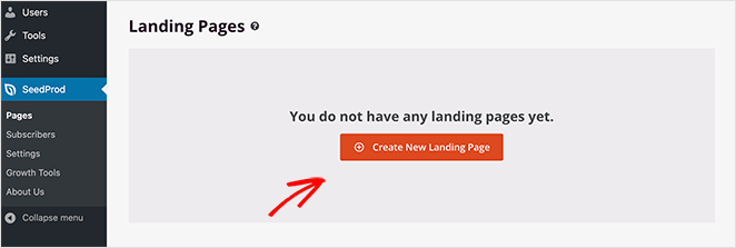 Create a new landing page in SeedProd