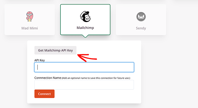 Click the get mailchimp api button