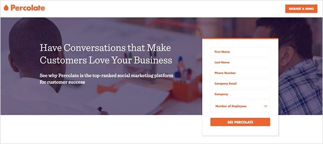 Implicit landing page directional cues with white space