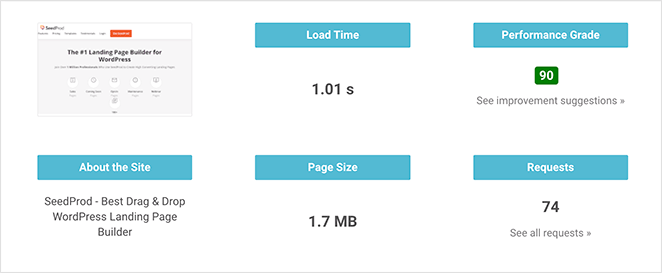 IsItWP website speed test tool