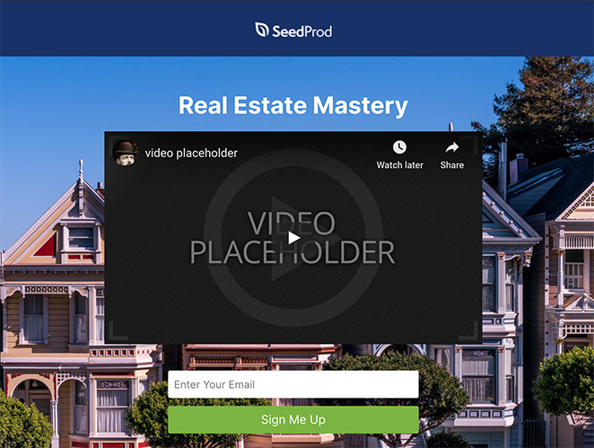 real estate squeeze page example