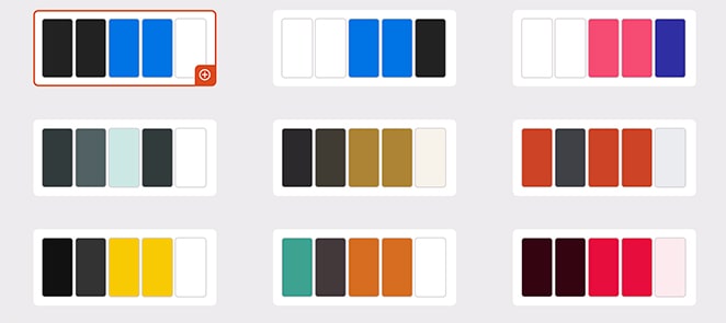 SeedProd color palettes for landing pages