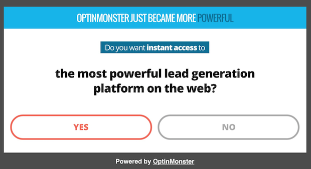 OptinMonster yes/no campaign