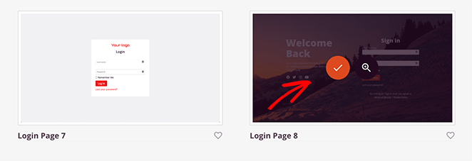 choose a login page template