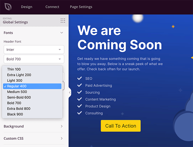 coming-soon-page-fonts - SeedProd Customize your coming soon page with google web fonts