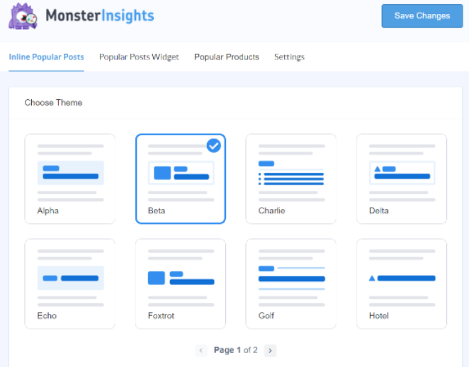 Personnaliser les paramètres des articles populaires dans MonsterInsights