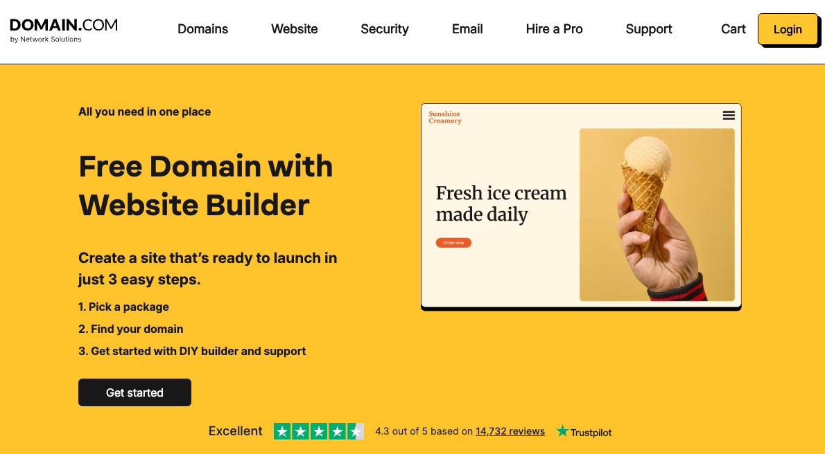 domaincom-website-builder - SeedProd Domain.com website builder homepage