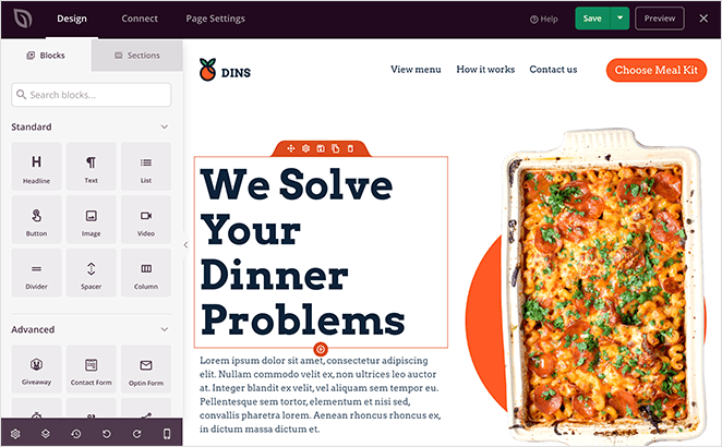 drag-and-drop-landing-page-builder - SeedProd seedprod's drag and drop builder interface