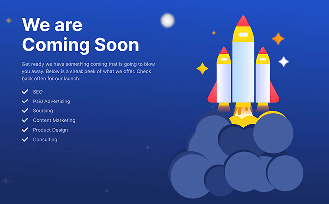 coming soon page WordPress