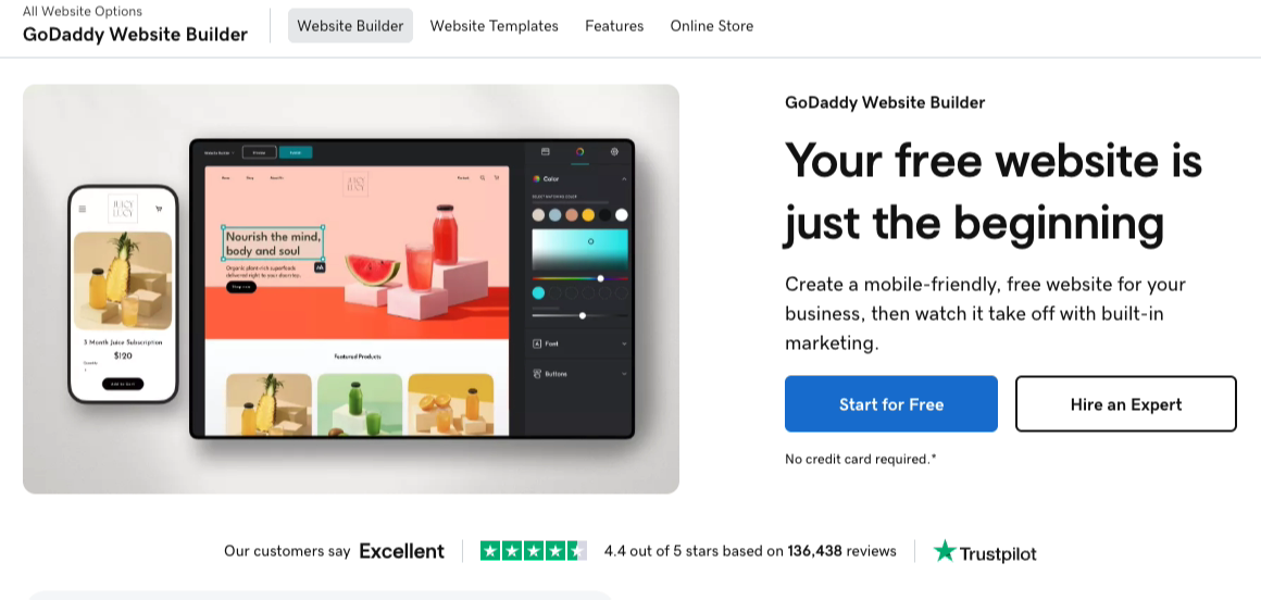 godaddy-website-builder - SeedProd GoDaddy website builder homepage