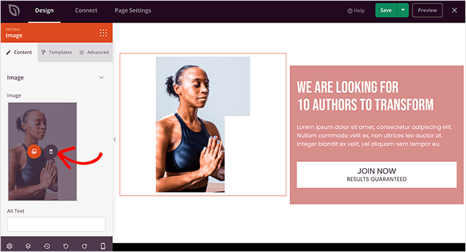 Replace your landing page images