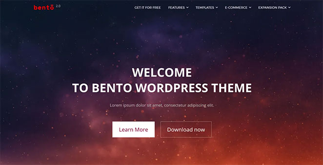 Bento is a free WordPress theme for small business websites, agencies, marketers, and freelancers.