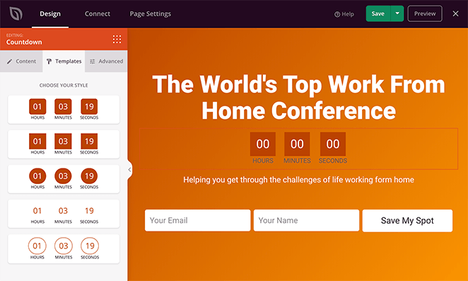 countdown-timer-advanced-landing-page-block - SeedProd Used advanced landing page blocks to generate leads for your event.