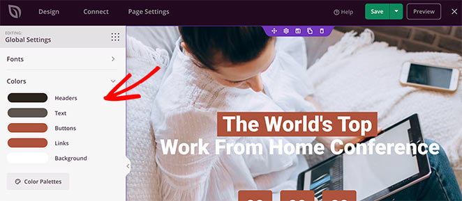 custom-landing-page-colors - SeedProd Customize your event page colors