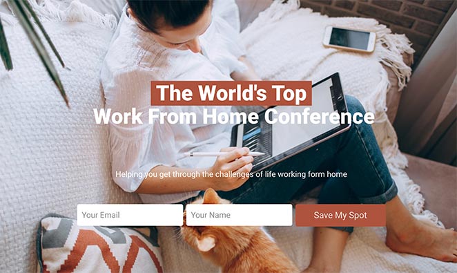 event-landing-page-example - SeedProd Preview your event landing page in WordPress