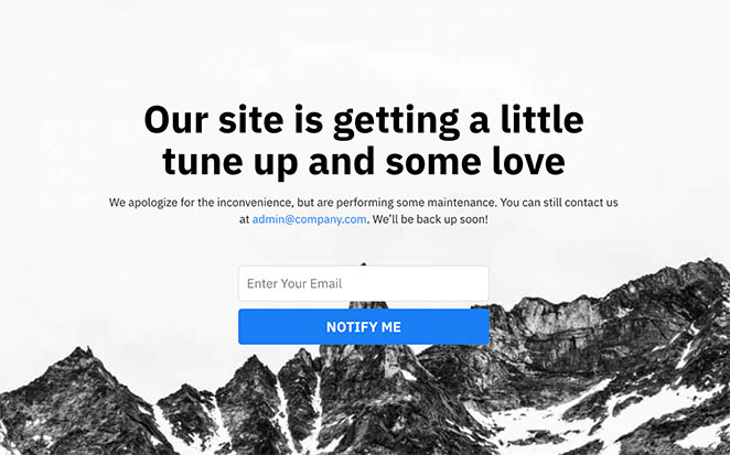 maintenance-signup-page - SeedProd Maintenance mode signup page example