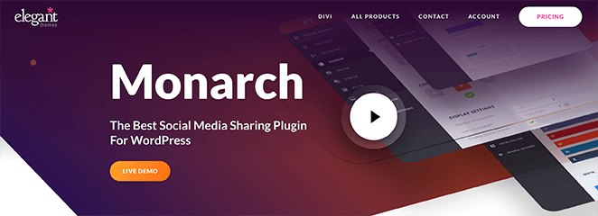 Monarch by Elegant Themes WordPress social media plugin