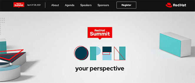 Red hat summit event landing page