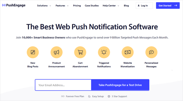 PushEngage meilleur logiciel de notification push