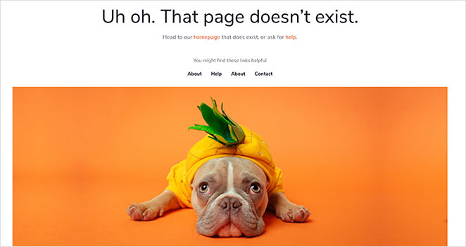 funny 404 page example from seedprod