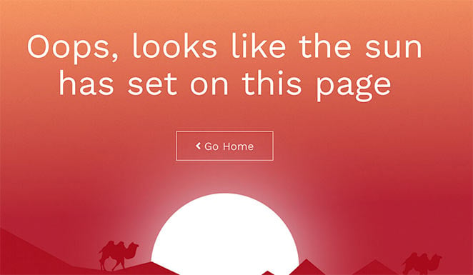 Sunset 404 page example