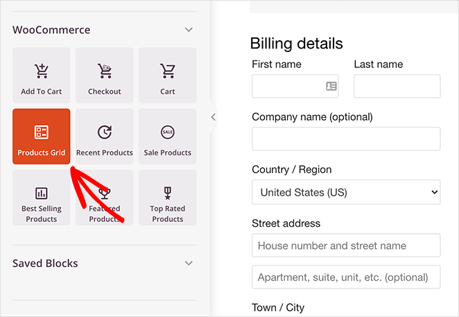 customize your WooCommerce checkout page with a products grid