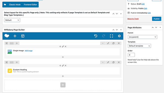 WPBakery backend editor