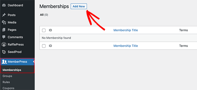 Add new membership levels to your membership site.