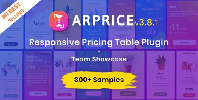 ARPrice pricing table plugin for WordPress