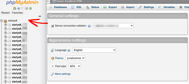 Choose your WordPress database