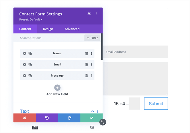 Paramètres du module Divi builder