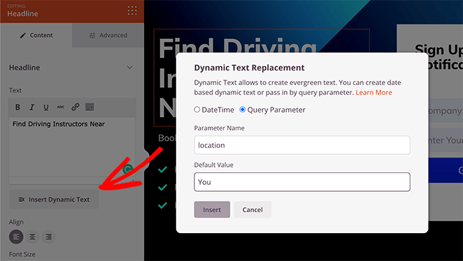 dynamic-text-replacement - SeedProd Insert dynamic text