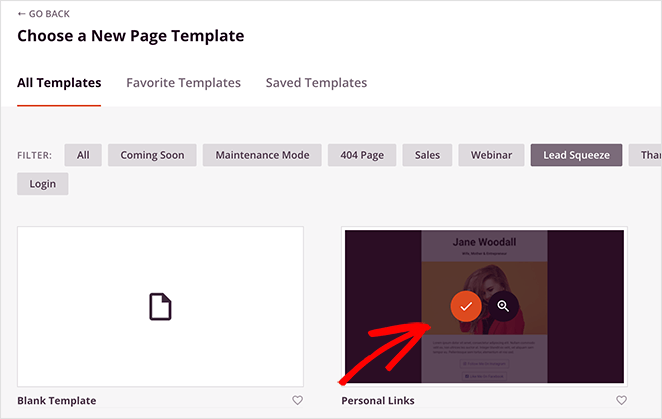Import your landing page template