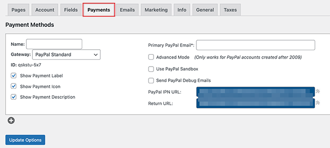 Set up the payment gateways and add payment methods for your membership site