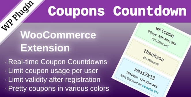 WooCommerce Coupons Countdown timer extension