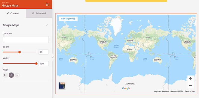 Configure your google maps block