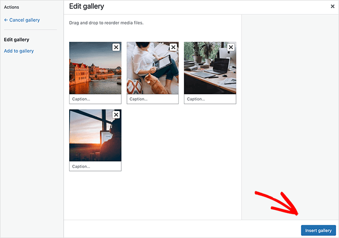 Add your image gallery to your WordPress post or page