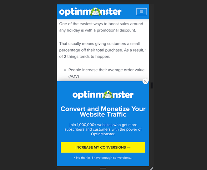 mobile-responsive-popup - SeedProd use mobile responsive popups