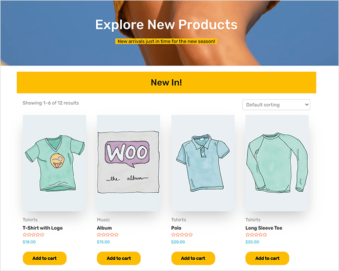 WooCommerce new products landing page