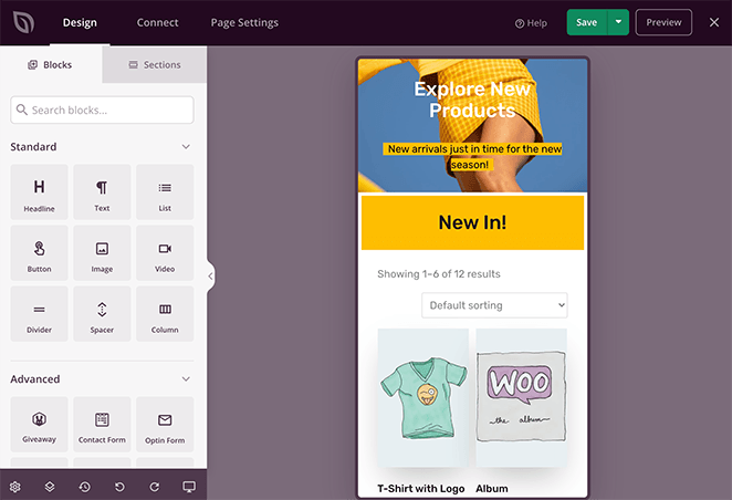 edit your woocommerce new products page in mobile