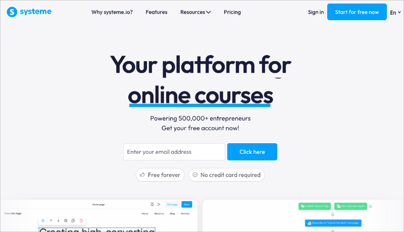Systeme.io: Melhor Alternativa Gratuita ao ClickFunnels
