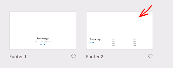 Choose a seedprod footer section