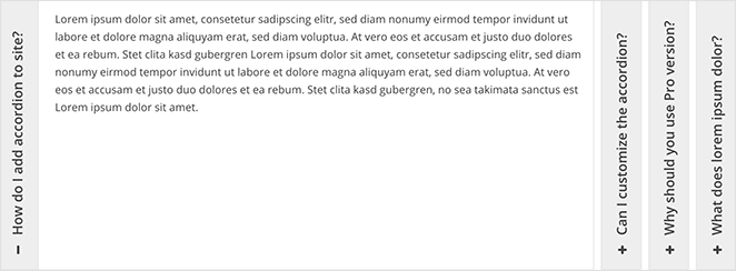 Horizontal WordPress accordion