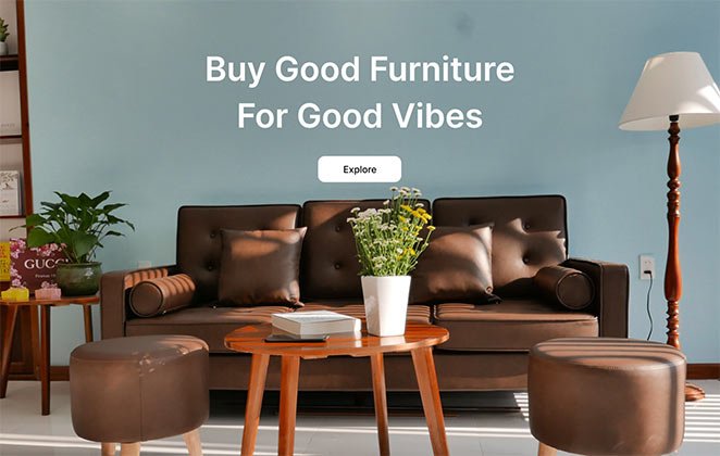 Furniture hero section template