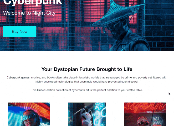 One-page WordPress website