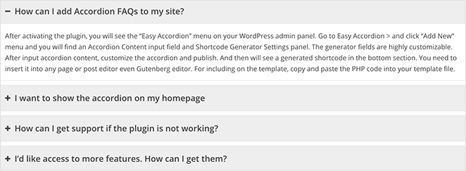 Vertical WordPress accordion