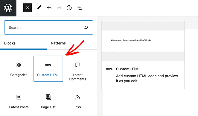 add-custom-html-block - SeedProd Add the custom HTML WordPress block